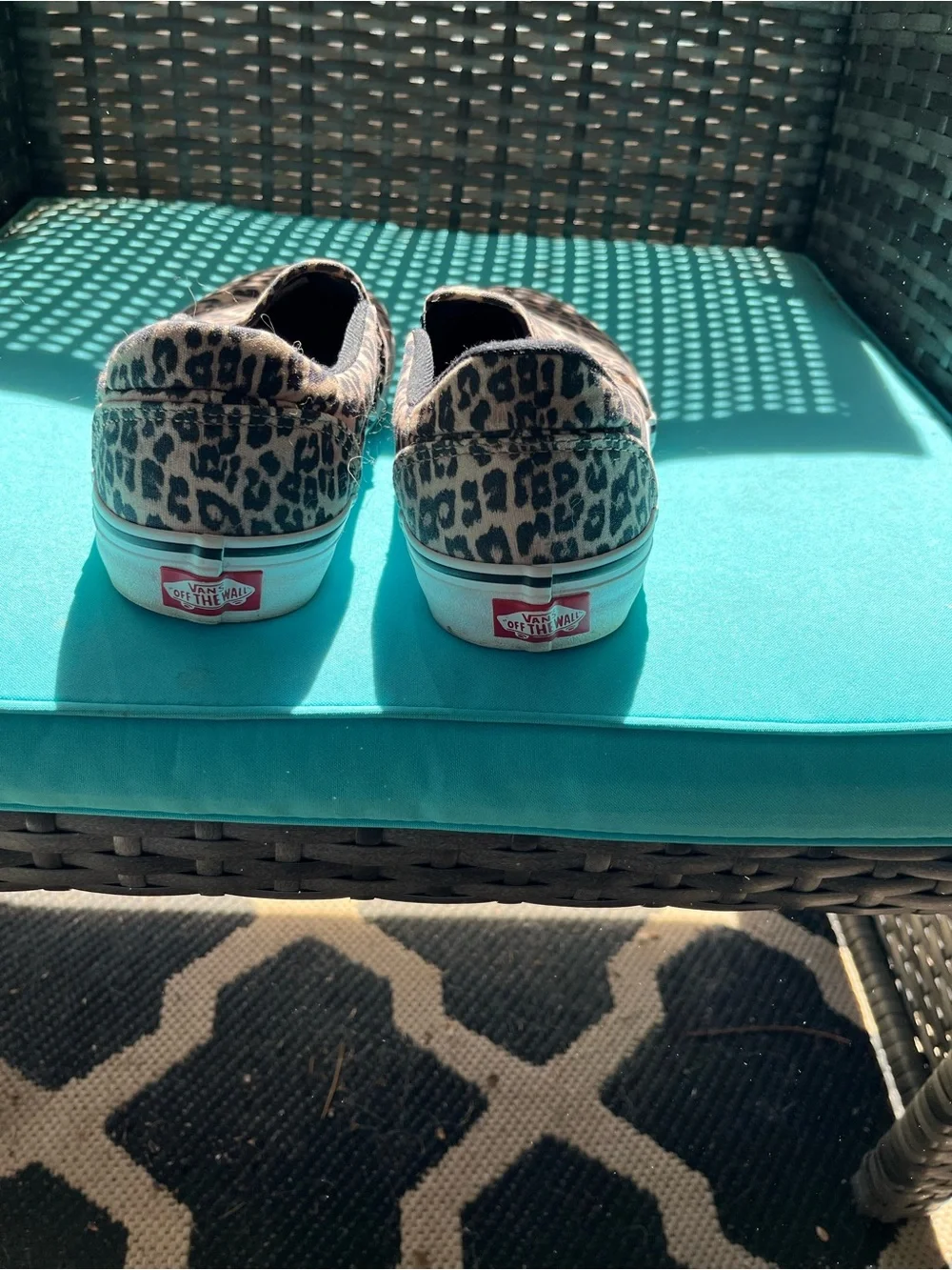 Vans Leopard Print Slip-On Flats - Tan & Black - Picture 6 of 7